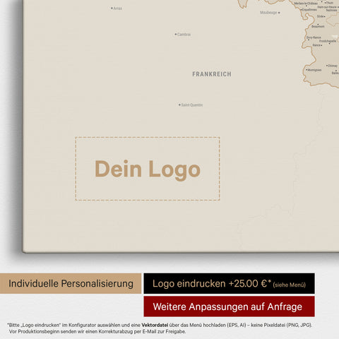 Carte de Benelux TRAVEL® à épingles – Or