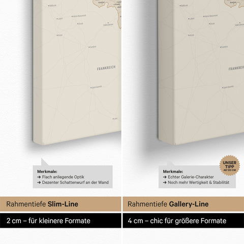 Carte de Benelux TRAVEL® à épingles – Or