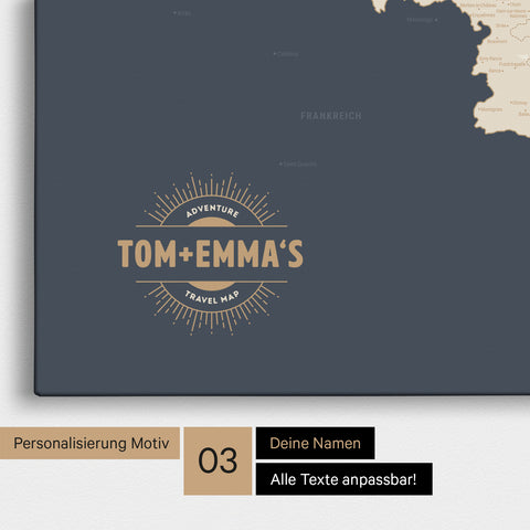 Carte de Benelux TRAVEL® à épingles – Hale Navy