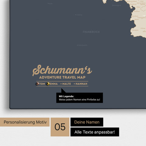 Carte de Benelux TRAVEL® à épingles – Hale Navy