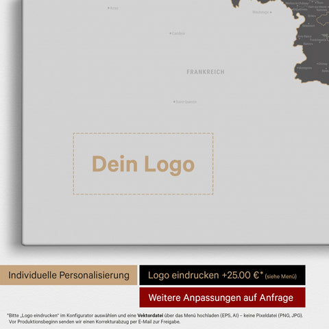 Carte de Benelux TRAVEL® à épingles – Gris clair