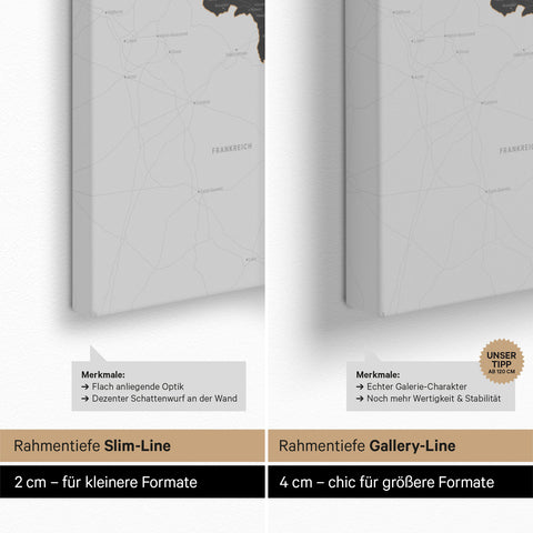 Carte de Benelux TRAVEL® à épingles – Gris clair