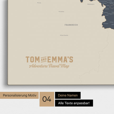 Carte de Benelux TRAVEL® à épingles – Bleu marine clair