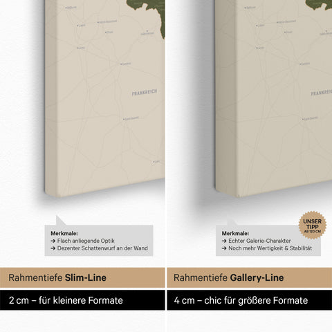 Carte de Benelux TRAVEL® à épingles – Vert Olive