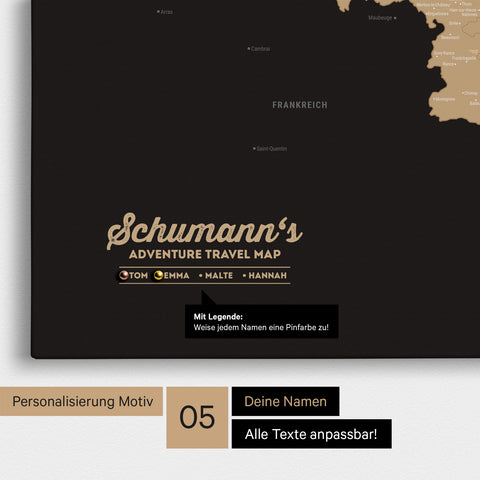 Carte de Benelux TRAVEL® à épingles – Sonar Black