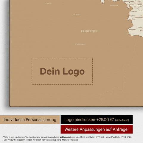 Carte de Benelux TRAVEL® à épingles – Trésor Or