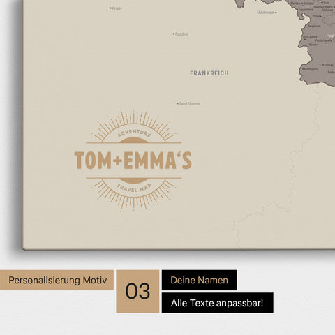 Carte de Benelux TRAVEL® à épingles – Warmgray