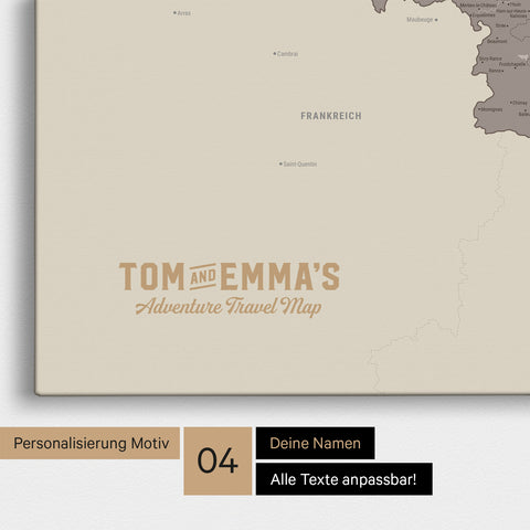 Carte de Benelux TRAVEL® à épingles – Warmgray