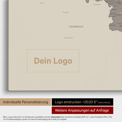 Carte de Benelux TRAVEL® à épingles – Warmgray