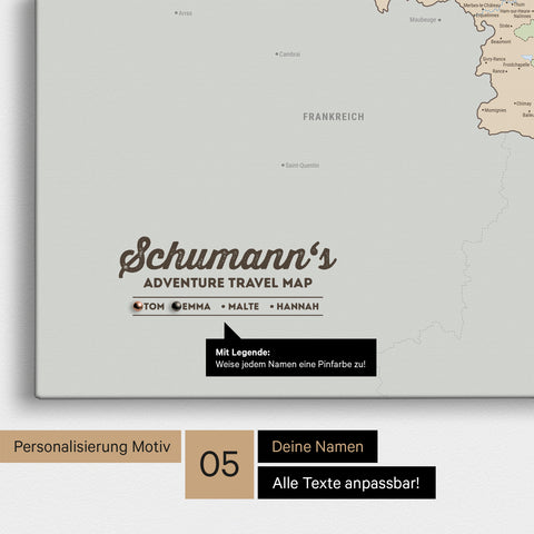 Carte politique de Benelux TRAVEL® à épingles – Multicolore Atlas