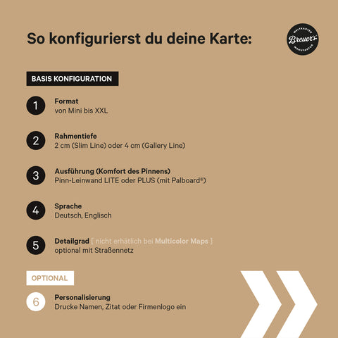 Guide de configuration et de personnalisation des cartes du monde et cartes géographiques Breuer en toile à épingler