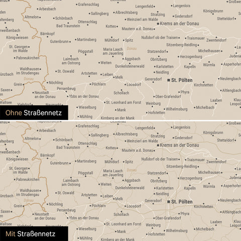 Carte DACH TRAVEL® Carte à épingles – Or