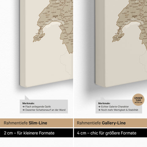 Carte DACH TRAVEL® Carte à épingles – Sable du désert (Beige)