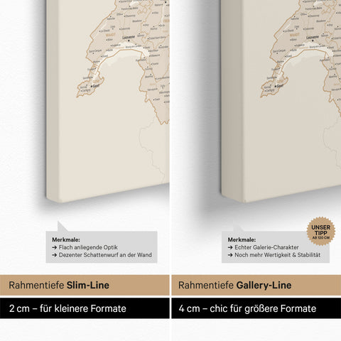 Carte DACH TRAVEL® Carte à épingles – Or