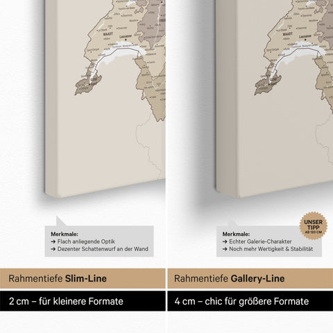 Carte DACH TRAVEL® Carte à épingles – Multicolore Beige