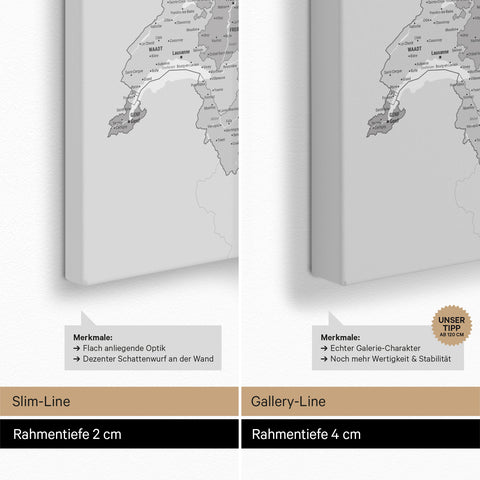 Carte DACH TRAVEL® Carte à épingles – Multicolore Gris