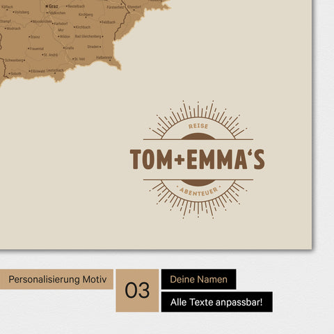 Poster Premium TRAVEL® carte DACH – en 21 couleurs