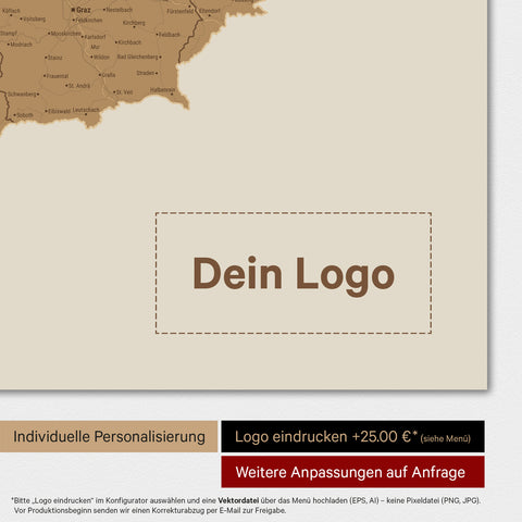 Poster Premium TRAVEL® carte DACH – en 21 couleurs