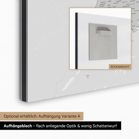 Carte magnétique de l'Allemagne TRAVEL® Tableau magnétique – Multicolore Gris