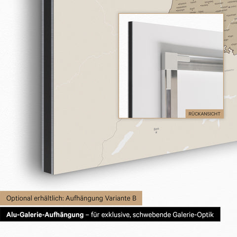 Carte magnétique de l'Allemagne TRAVEL® Tableau magnétique – Multicolore Beige