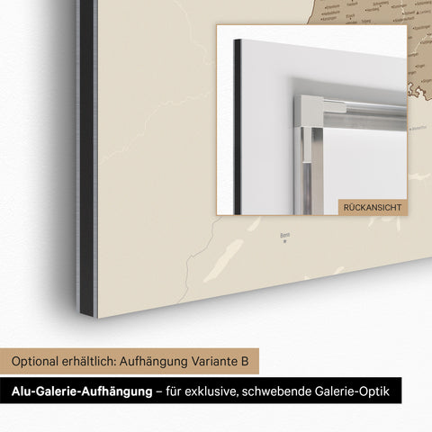 Carte magnétique d'Allemagne TRAVEL® Tableau magnétique – Multicolore Marron