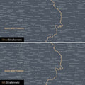 Magnetische Deutschland-Karte in Denim Blue mit optionalem Straßennetz von Autobahnen und Landstraßen