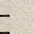 Magnetische Deutschland-Karte in Gold mit optionalem Straßennetz von Autobahnen und Landstraßen
