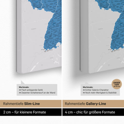 Carte d'Allemagne TRAVEL® Carte à épingles – Bleu Océan