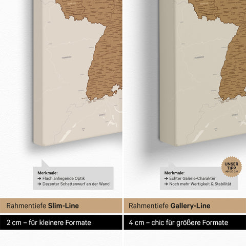 Carte d'Allemagne TRAVEL® Carte à épingles – Bronze
