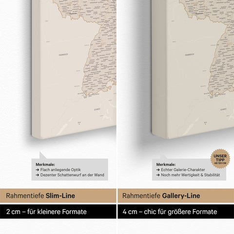 Carte d'Allemagne TRAVEL® Carte à épingles – Or