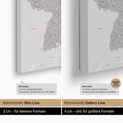 Carte d'Allemagne TRAVEL® Carte à épingles – Coolgray (Gris clair)