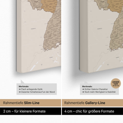 Carte d'Allemagne TRAVEL® Carte à épingles – Multicolore Beige