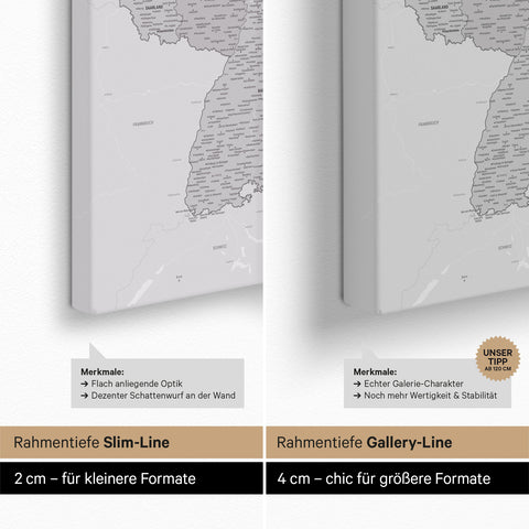 Carte d'Allemagne TRAVEL® Carte à épingles – Multicolore Gris