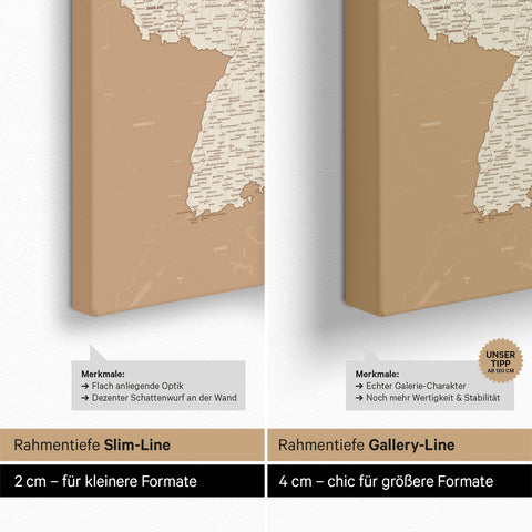 Carte d'Allemagne TRAVEL® Carte à épingles – Or Trésor