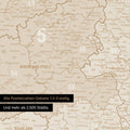Ausschnitte einer Postleitzahlenkarte von Deutschland mit Bayern als Pinn-Leinwand in Hale Navy