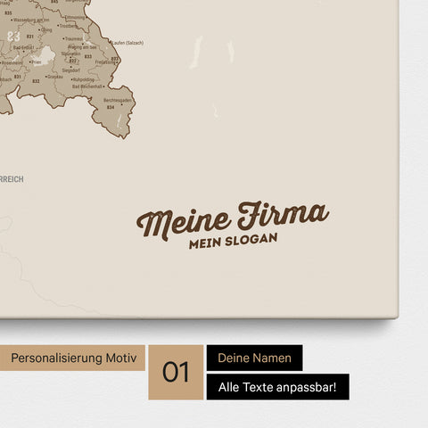 Carte d'Allemagne PLZ® (Codes postaux à 1-2-3 chiffres) Carte à épingles – Sable désertique