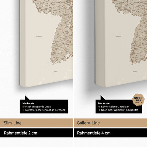 Carte d'Allemagne PLZ® (Codes postaux à 1-2-3 chiffres) Carte à épingles – Sable désertique