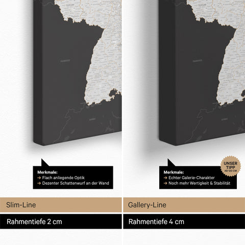 Carte d'Allemagne PLZ® (Codes postaux à 1-2-3 chiffres) Carte à épingles – Gris foncé