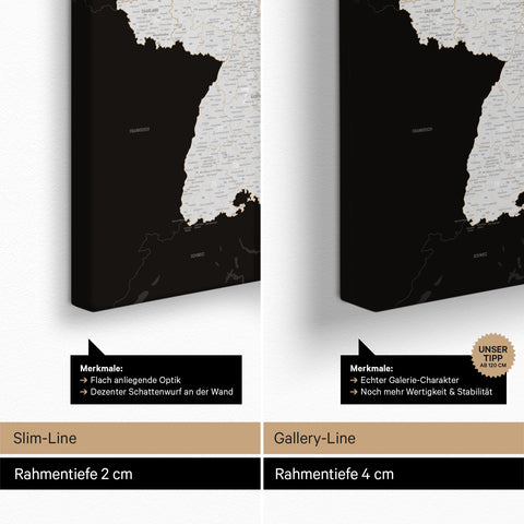 Carte d'Allemagne PLZ® (Codes postaux à 1-2-3 chiffres) Carte à épingles – Noir foncé