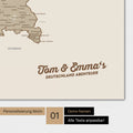 Detail einer Deutschland-Karte als Poster in Desert Sand mit Pins in Schleswig-Holstein