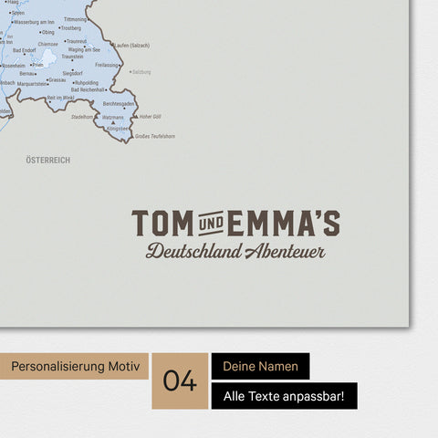 Carte d'Allemagne TRAVEL® Poster Premium – Atlas Multicolore