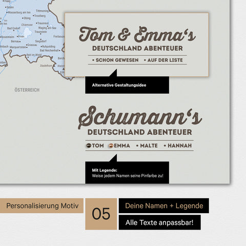 Carte d'Allemagne TRAVEL® Poster Premium – Atlas Multicolore