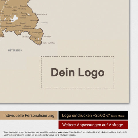 Carte d'Allemagne TRAVEL® Poster Premium – Multicolore Beige