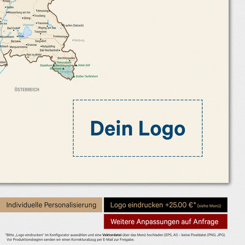Deutschland-Karte als Poster in Multicolor Classic mit Eindruck eines Firmenlogos