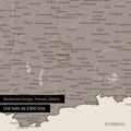 Ausschnitte einer Deutschlandkarte mit Bayern als Poster in Warmgray mit Bergen, Seen und 2.500 Orten