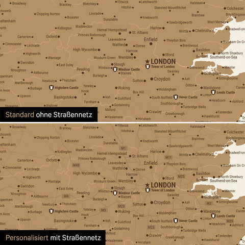 Carte UK Angleterre & Irlande TRAVEL® Tableau magnétique – en 21 couleurs