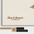 England- & Großbritannien-Karte Pinn-Leinwand in Farbe Bronze mit personalisiertem Text