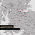 Detail einer England- & Großbritannien-Karte als Pinn-Leinand in Farbe Coolgray mit Kartenausschnitt von Schottland
