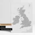 Neutrale Ausführung einer England- & Großbritannien-Karte in Farbe Coolgray ohne Personalisierung