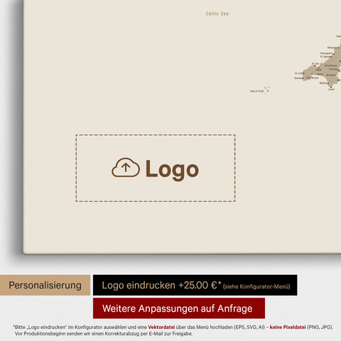 Carte d'Angleterre (Grande-Bretagne) & Irlande TRAVEL® Carte à épingles – Sable du Désert